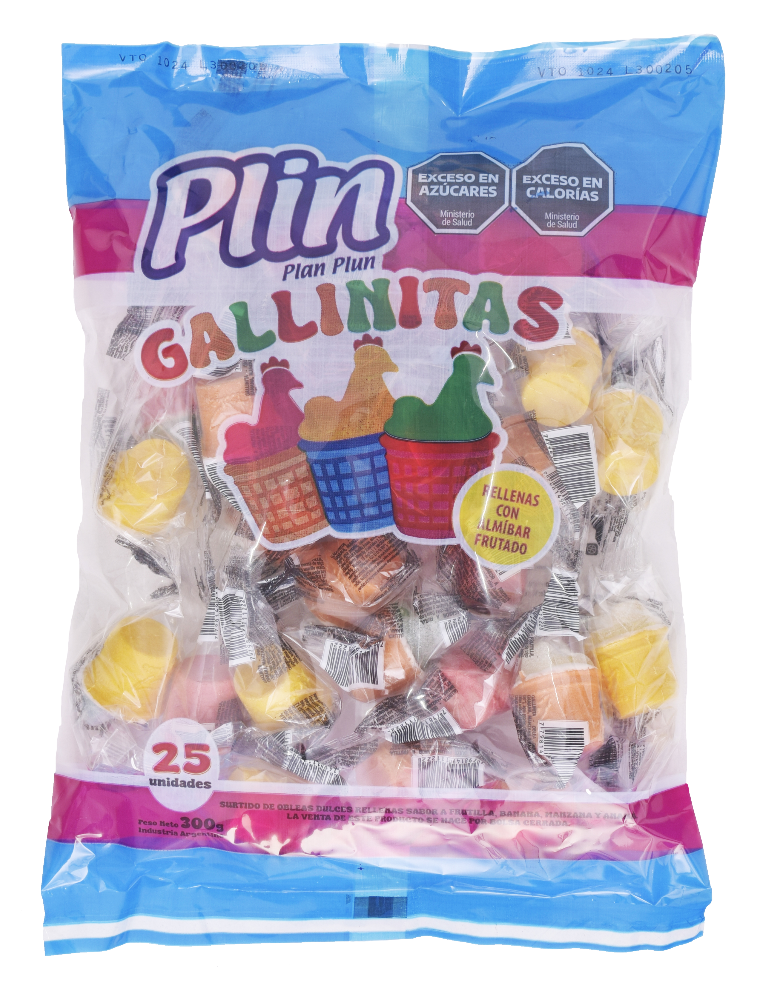Pollitos Plin rellenos de almíbar 25u. 300g/10.58oz