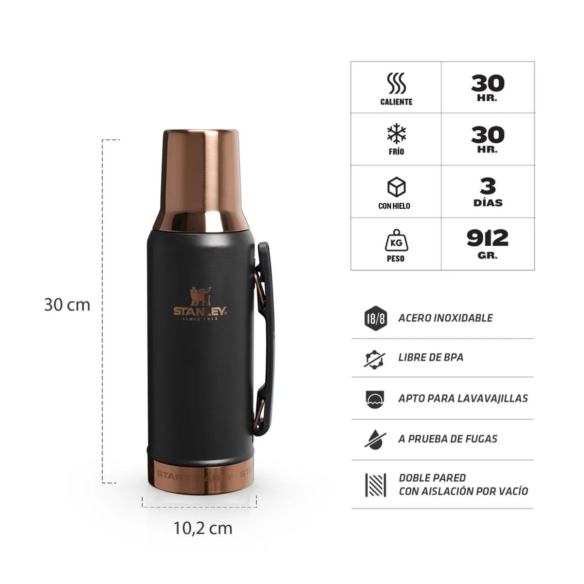 Original Stanley Messi GOAT Thermos – Black Limited Edition – Stainless Steel 1.2 L