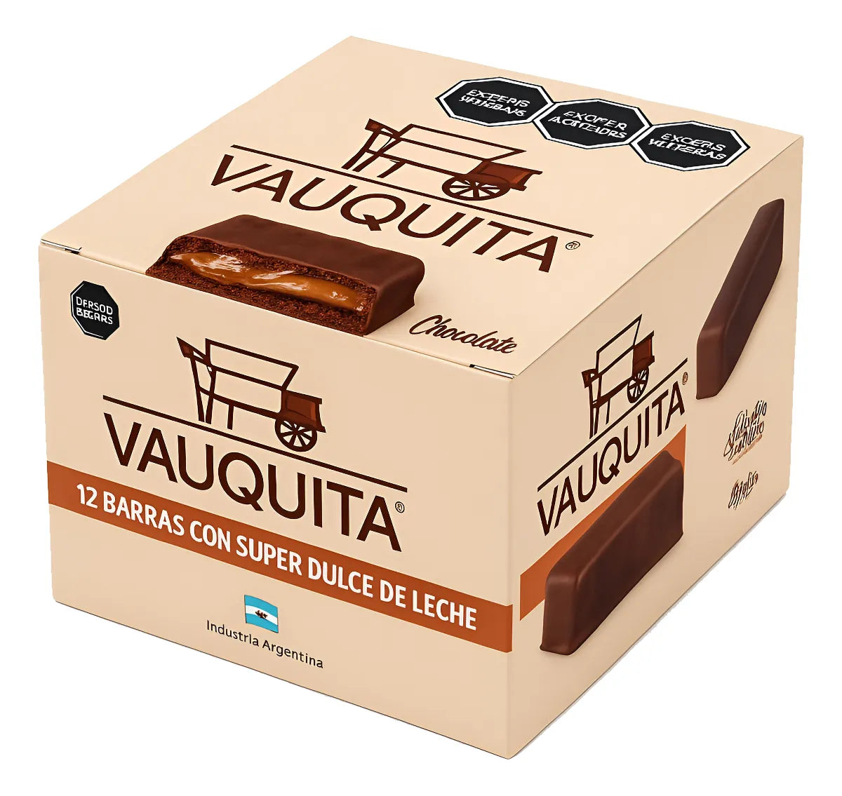 Vauquita Filled Chocolate Gluten-Free – Milk Chocolate with Dulce de Leche 50g (Pack of 12) 600g/1.32 lb)