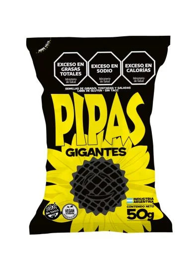 Pipas Giants Salty Toasted Sunflower Seeds with shell, 50 g / 1.76 oz