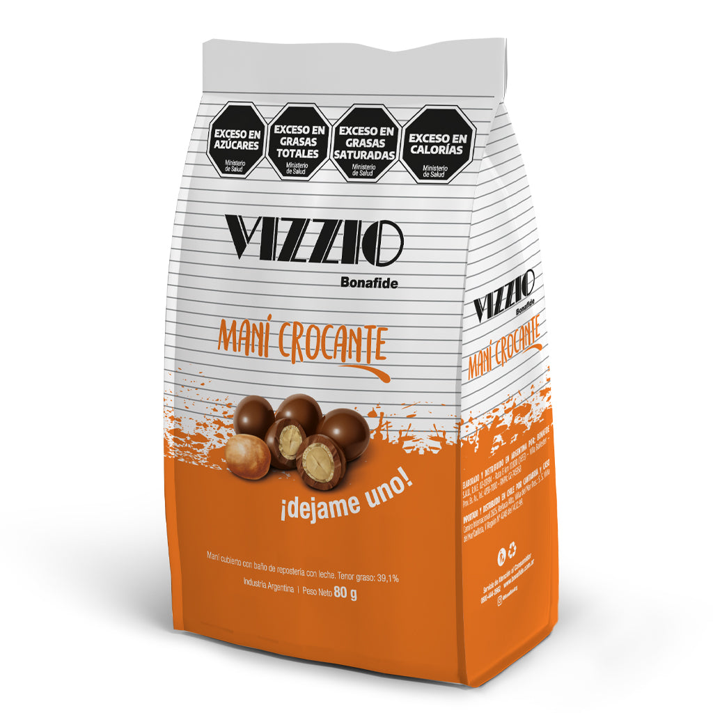 Vizzio by Bonafide Crunchy Peanut with Milk Chocolate Coating 80g/3.22oz