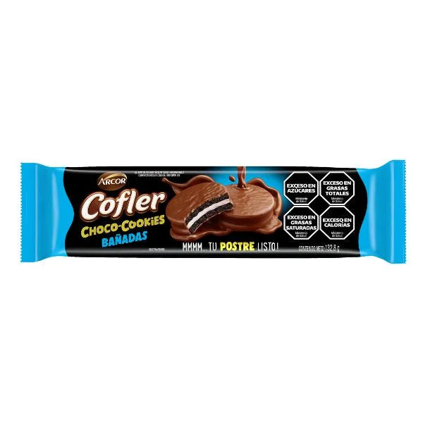 Cofler Choco Cookies – Chocolate-Coated Cookies Filled with Vainilla Cream 132g /4.6oz