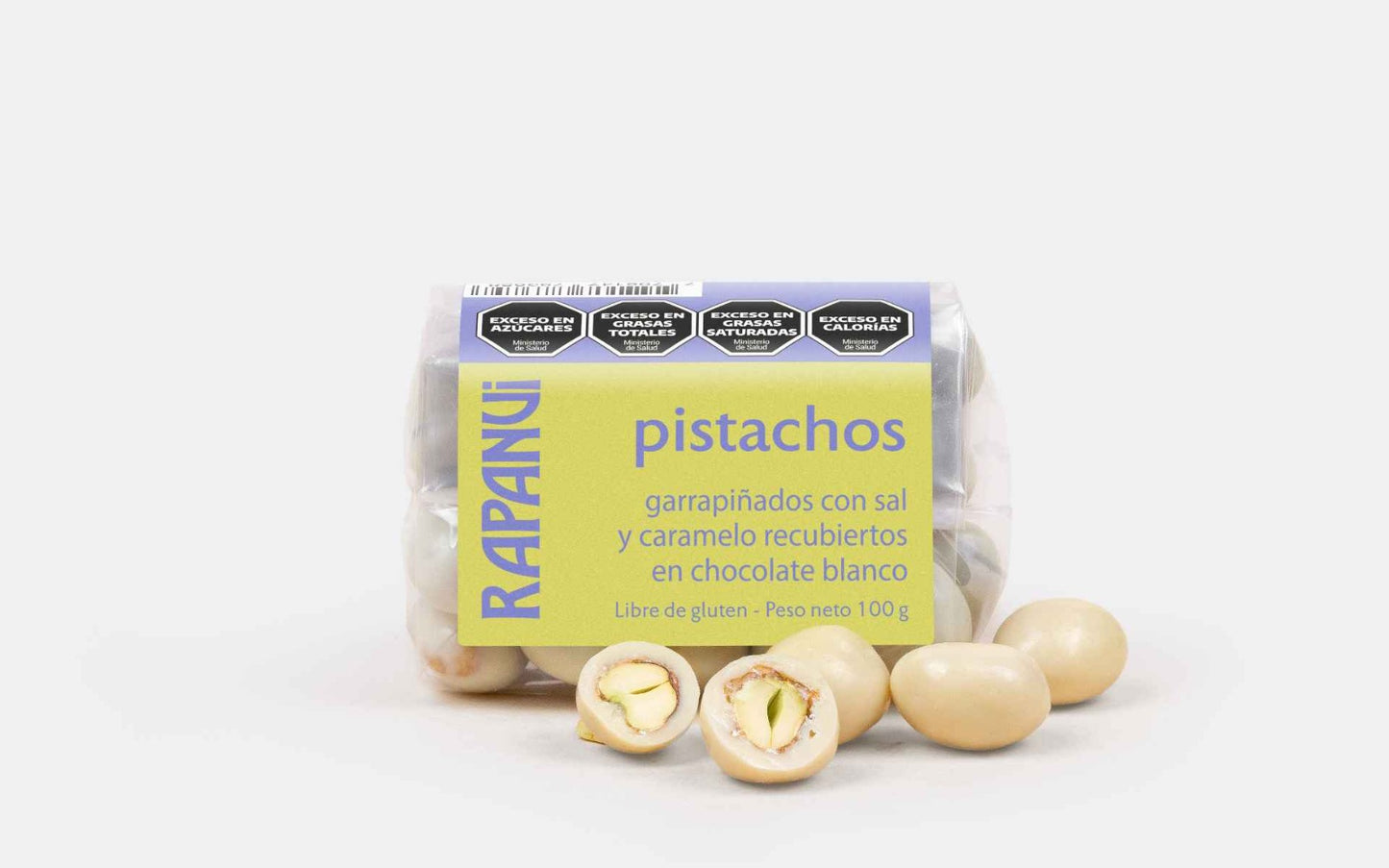 Rapanui White Chocolate Pistachios with Salted Caramel (100g)