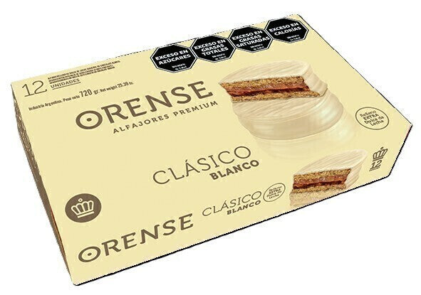 Orense White Chocolate Alfajores WIth Dulce de Leche 12u 720g/1.58lb