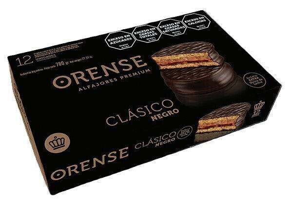 Orense Dark Chocolate Alfajores WIth Dulce de Leche 12u 780g/1.72lb