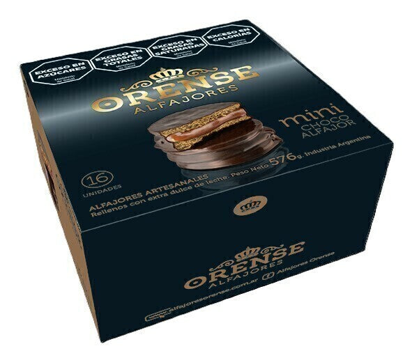 Orense Mini Alfajores with Dulce de Leche Cover in Semisweet Chocolate 16u. 576g/1.27lb