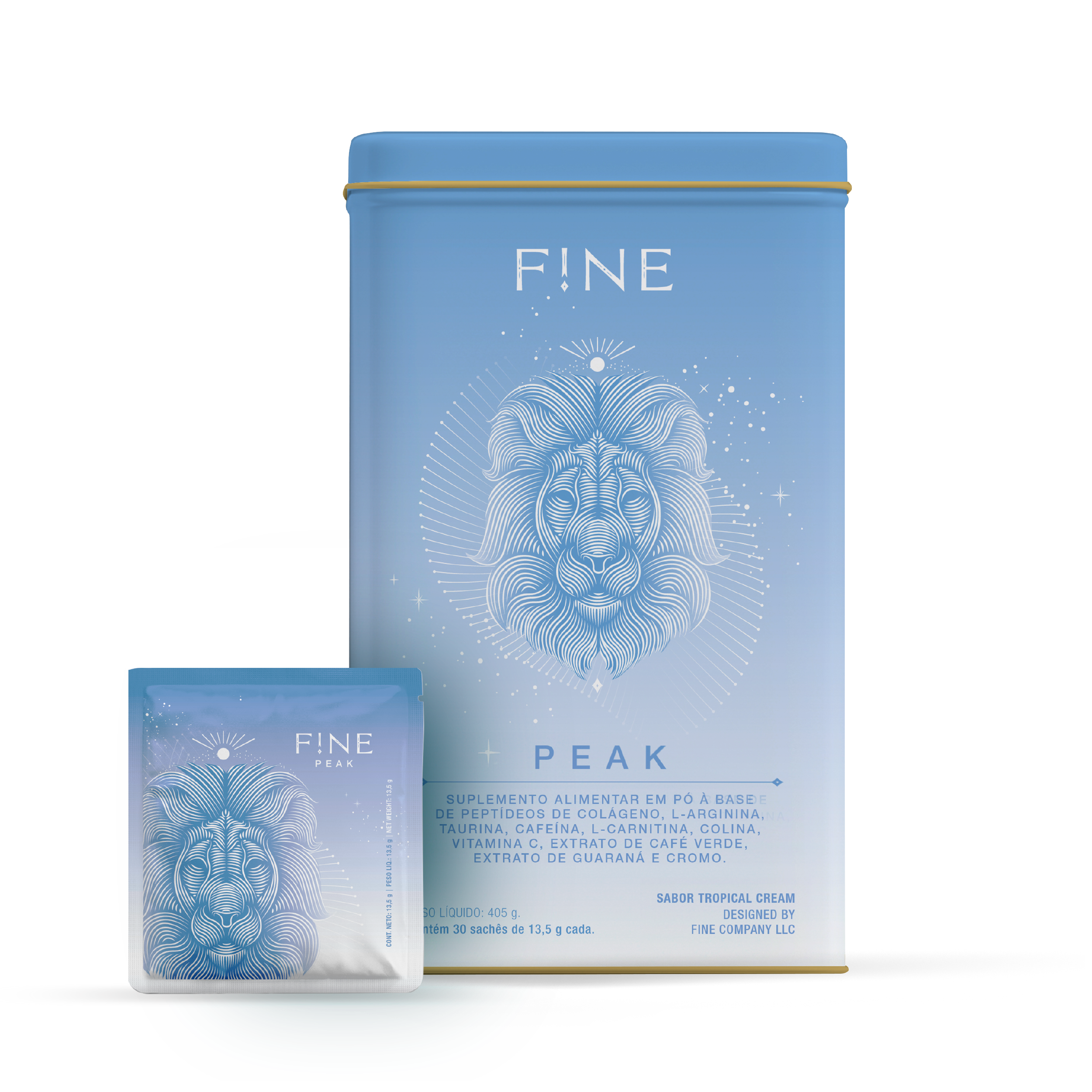 "F!NE Peak Collagen Powder Tropical Cream Flavor – Hydrolyzed Collagen for Skin Elasticity, Metabolism Boost & Natural Energy – Sugar-Free & Antioxidant-Rich"