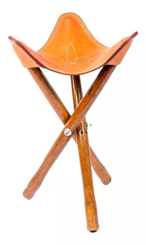 Foldable Stylish Bench Leather and Wood - Banco Plegable Cuero Y Madera.