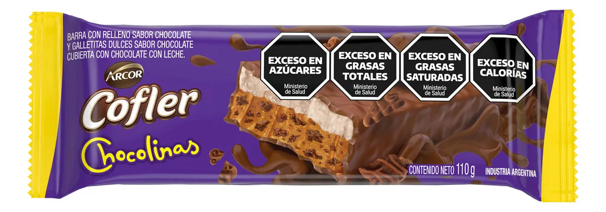 Arcor Cofler Chocolate Bar with Chocolinas 110g /3.1 oz