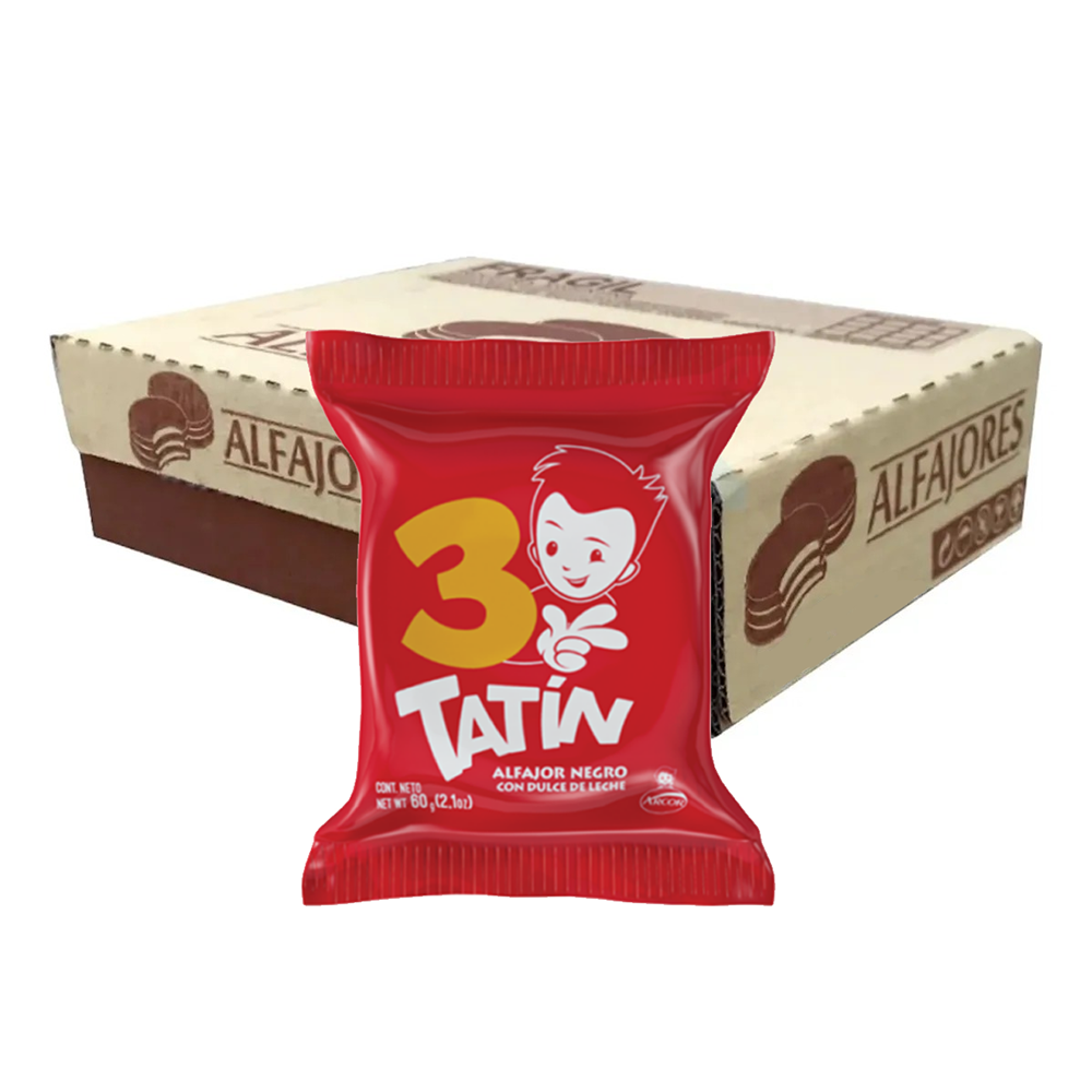 Alfajor Tatín Chocolate con Leche con Dulce de Leche 3 capas 60 g / 1.1 oz