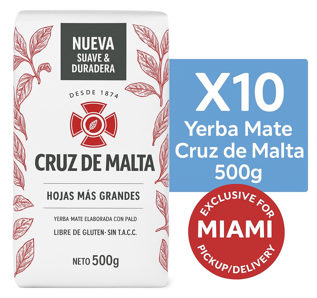 Yerba Mate Cruz de Malta 500 g / 1.1 lb (10 Units Pack)