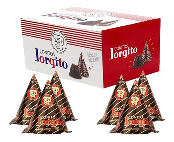Jorgito Conitos – Dulce de Leche Filled Cone Cookies Covered in Milk Chocolate 204g/0.44lb (Box of 6u.)