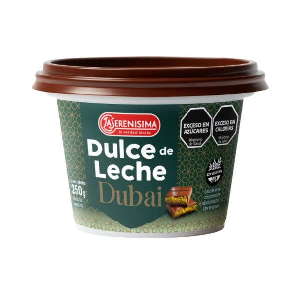 La Serenísima Dulce de Leche Dubai - With Chocolate And Pistacho Flavor 250g/8.81oz