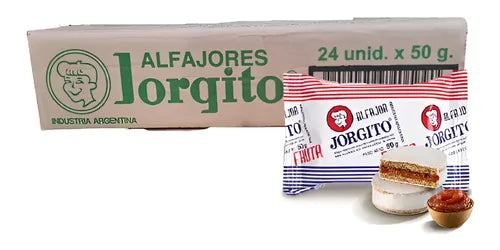 Alfajor Jorgito Fruit with Quince Filling – Complete Box 24 units x 50 g / 1.76 oz