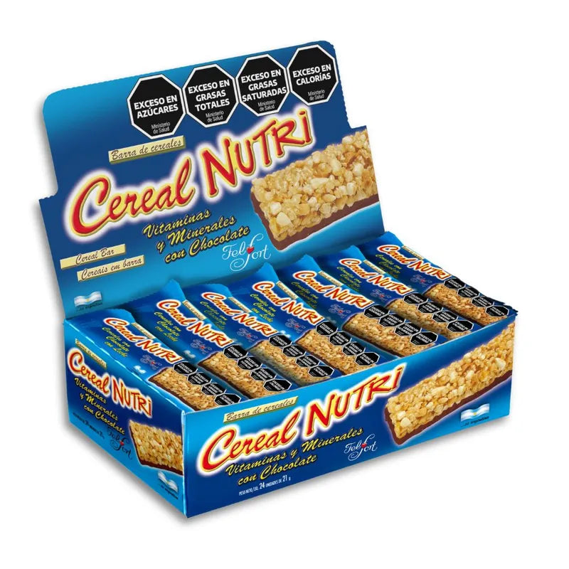Felfort Cereal Fort - Cereal Fort Nutri Bar with Chocolate 21g - (Box of 24u.)