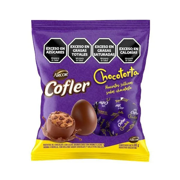 Mini Easter Eggs Cofler Chocotorta 10-Pack 80g - Mini chocolate eggs with dulce de leche and chocotorta filling.