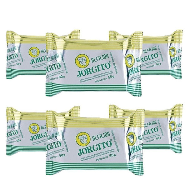 Alfajor Jorgito Filled with Milk Caramel and Italian Merengue Coating 50 g / 1.76 oz (Pack of 6u.)