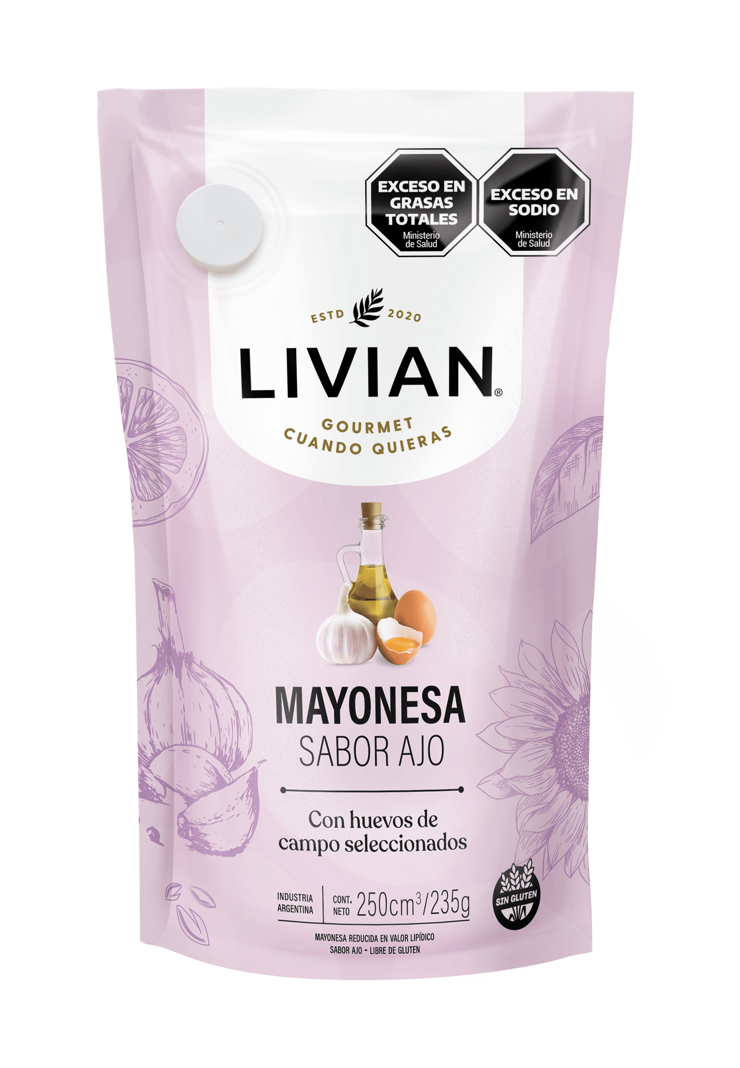 Livian Garlic Mayonnaise 235 ml (7.9 fl oz) – Argentine Style Garlic Mayo