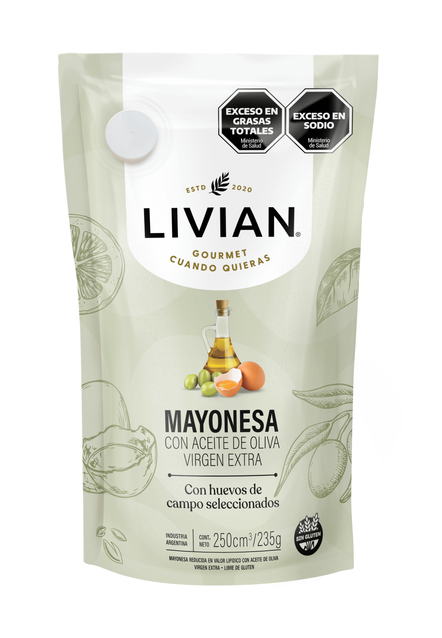 Livian Olive Oil Mayonnaise 250 g (8.8 oz) – Premium Argentine Mayonnaise with Extra Virgin Olive Oil