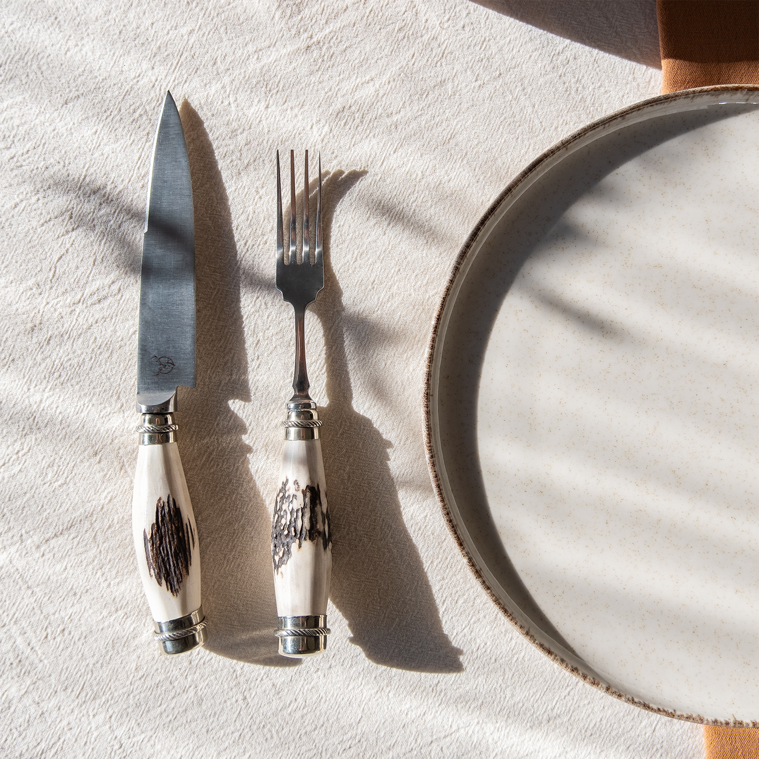 Natural Deer Antler Picnic Set