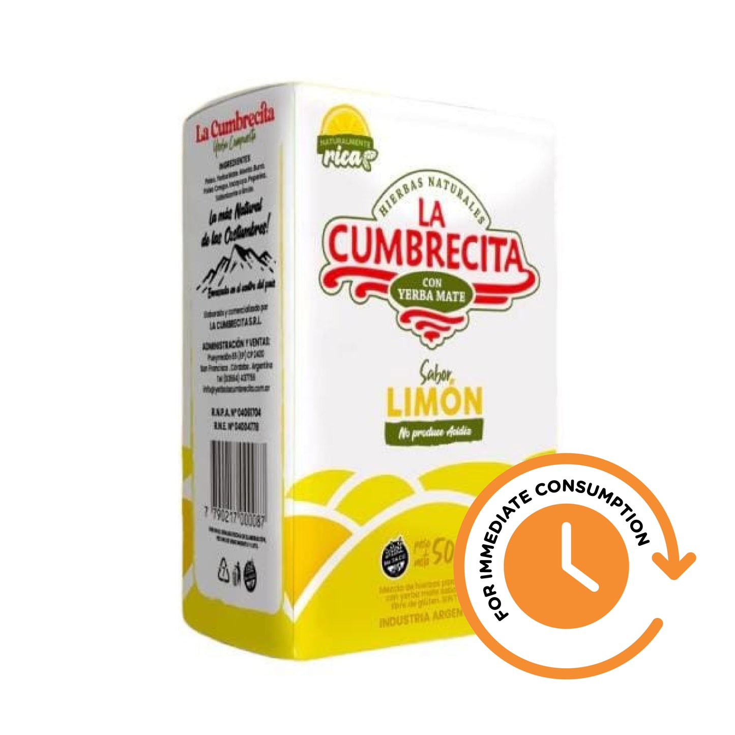 SALE Yerba Mate Lemon Flavor La Cumbrecita 500g/1.1lb