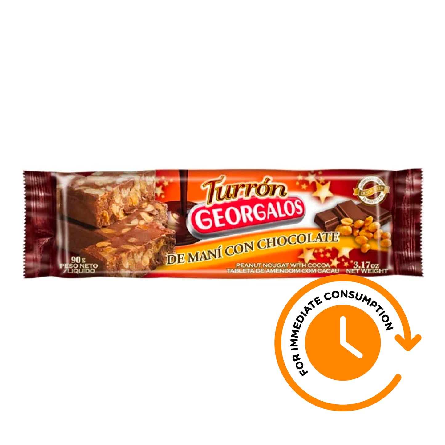 SALE Georgalos Peanut Nougat With Chocolate 90g / 3.17oz
