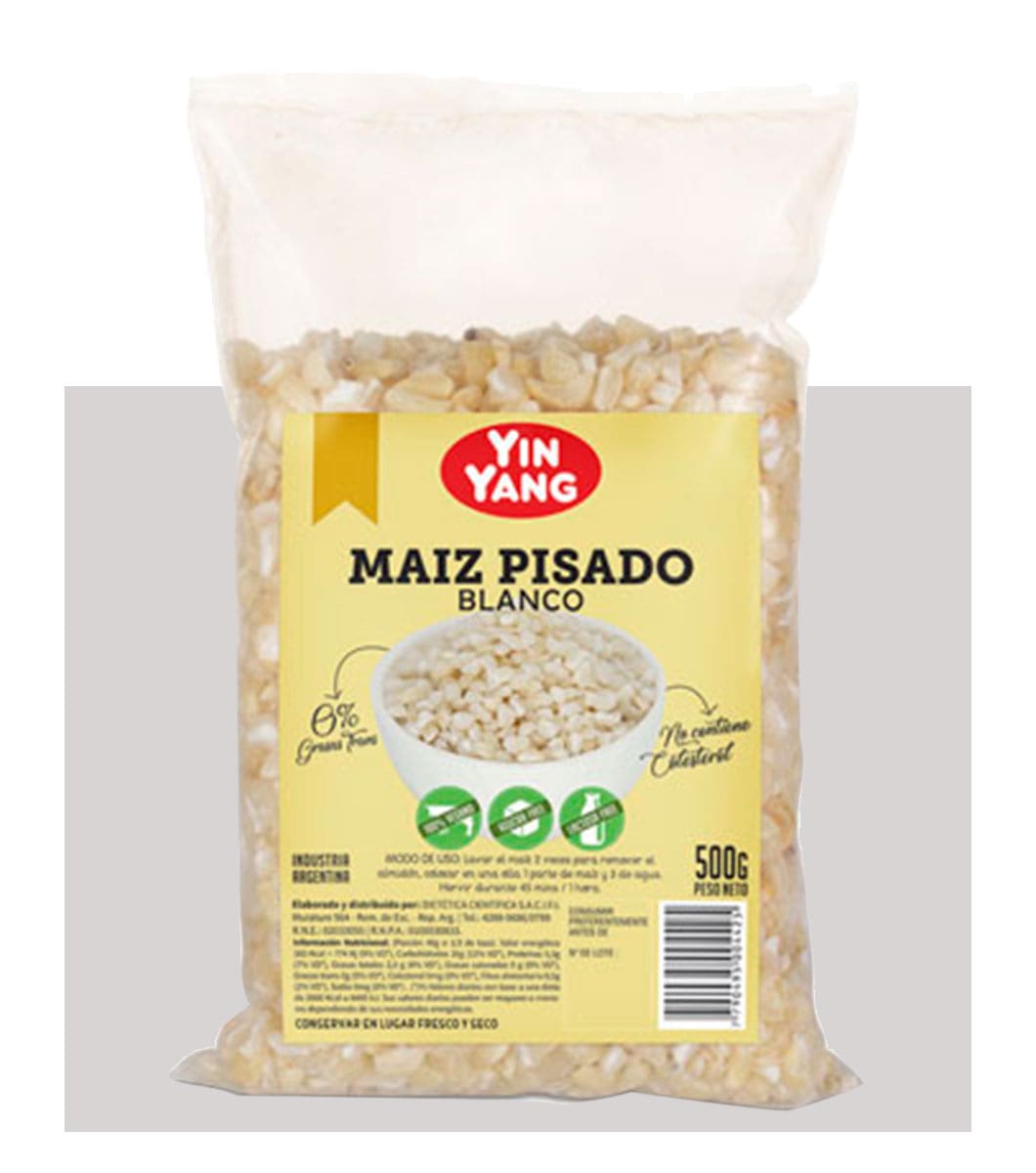 Maiz Blanco Pisado - White Cracked Corn by Ying Yang 500g / 17.6 oz – Essential for Traditional Argentine Locro