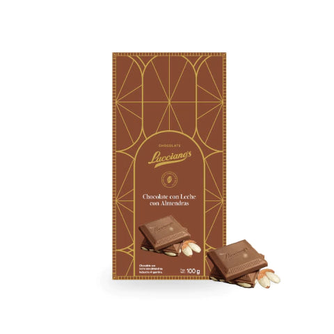 Lucciano’s Signature Tablet - Milk Chocolate with Roasted Almonds 100g/0.22 lb