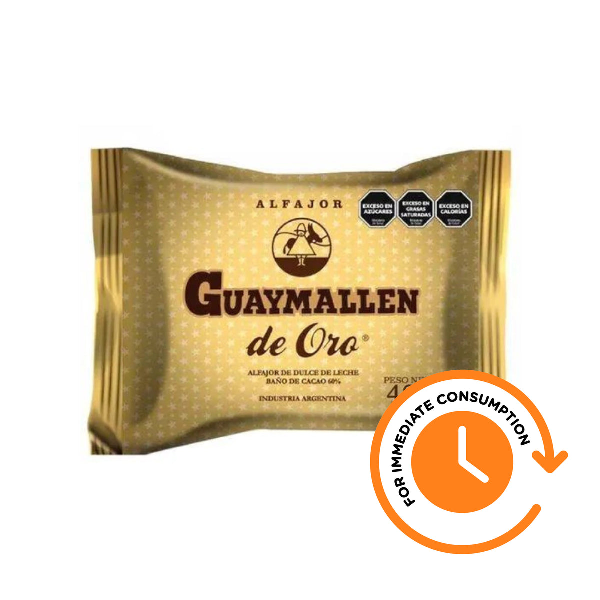 SALE Guaymallen Alfajor Oro Dulce de Leche Alfajor with Cocoa Bath 60% 48 g / 1.69 oz
