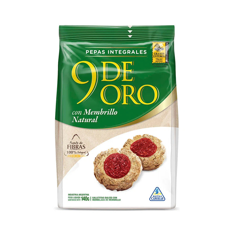 Pepas 9 de Oro Integrales - Cookies With Membrillo - Vegan Friendly.