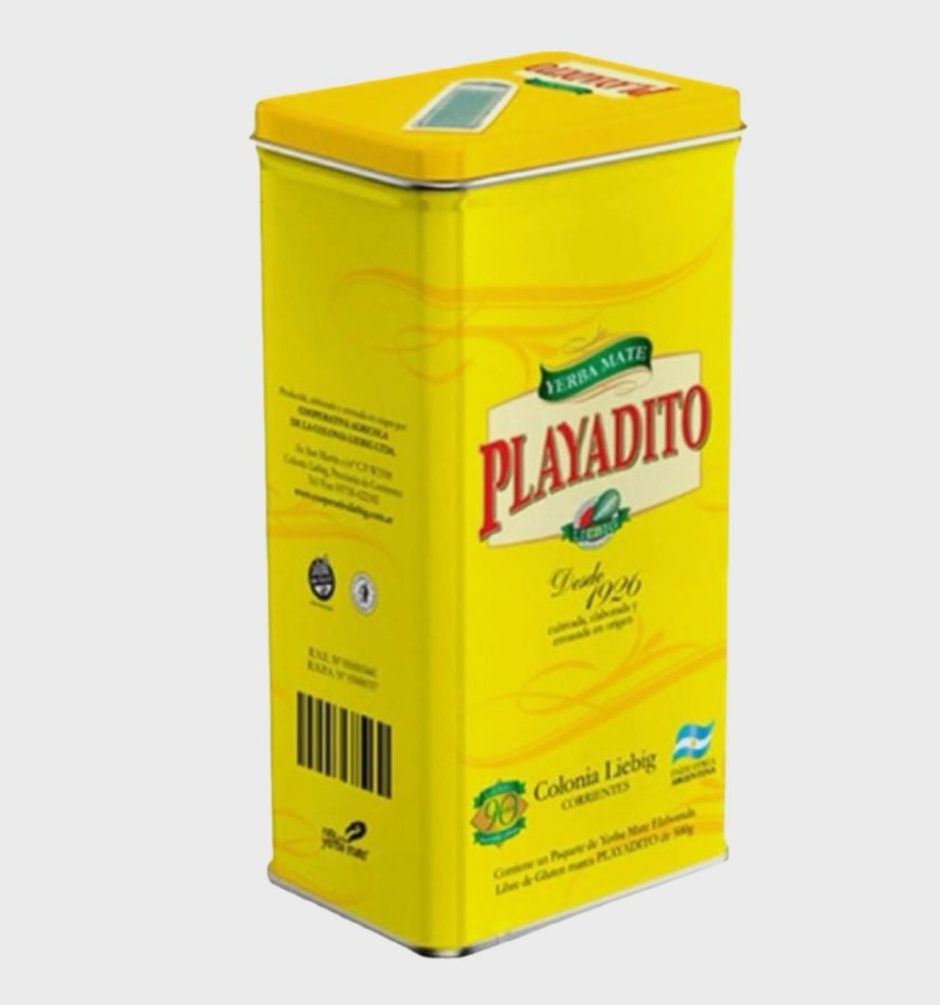Yerba Mate Playadito Con Palo From Colonia Liebig in Can 500g/1.1lb