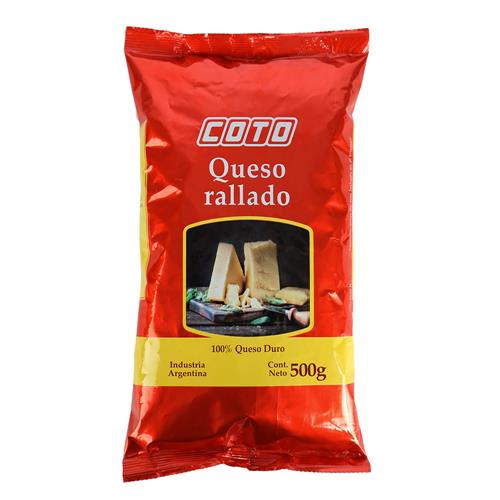 Coto Grated Cheese (Queso Rallado) 500g / 17.64 oz | Argentine Shredded Cheese for Pasta & Cooking