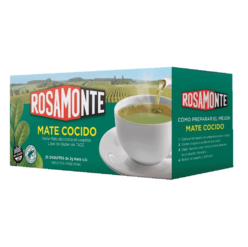 Rosamonte Mate Cocido - Ready to Brew Yerba Mate Bags (box of 25 bags)