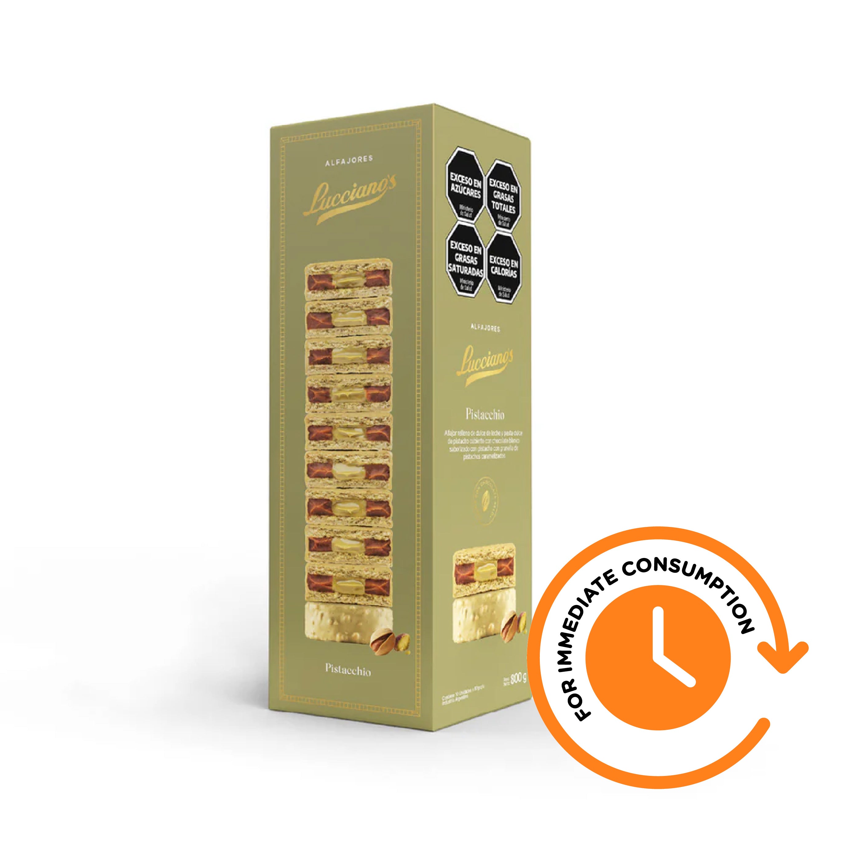 SALE Lucciano’s Belgian White Chocolate Alfajores – Dulce de Leche & Pistachio Hazelnut Heart 10u. 800g/1.98lb