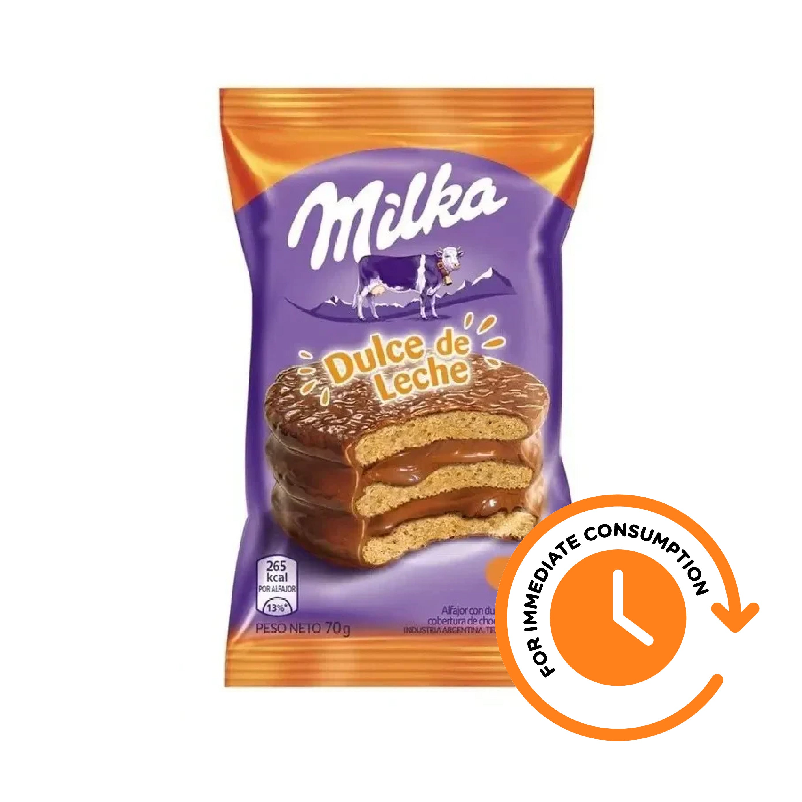 SALE Alfajor Milka Triple with Dulce de Leche 1 unit 70 g / 2.4 oz