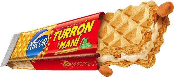 Turrón & Maní Arcor Bar Hard Peanut Cream and Biscuit, 25 g / 0.81 oz (10 units)