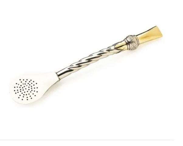 Luxury Pico Rey Bombilla – Solid Alpaca Silver, Chiseled & Bronze