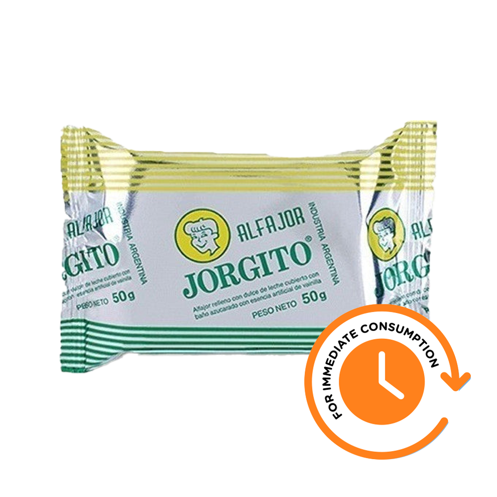 SALE Alfajor Jorgito Filled with Milk Caramel and Italian Merengue Coating 50 g / 1.76 oz