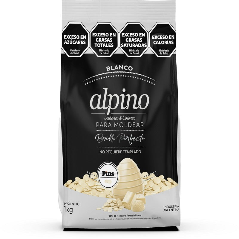 Alpino - High Fluidity Coating Pins White Chocolate For Molding 1kg/2.20lb