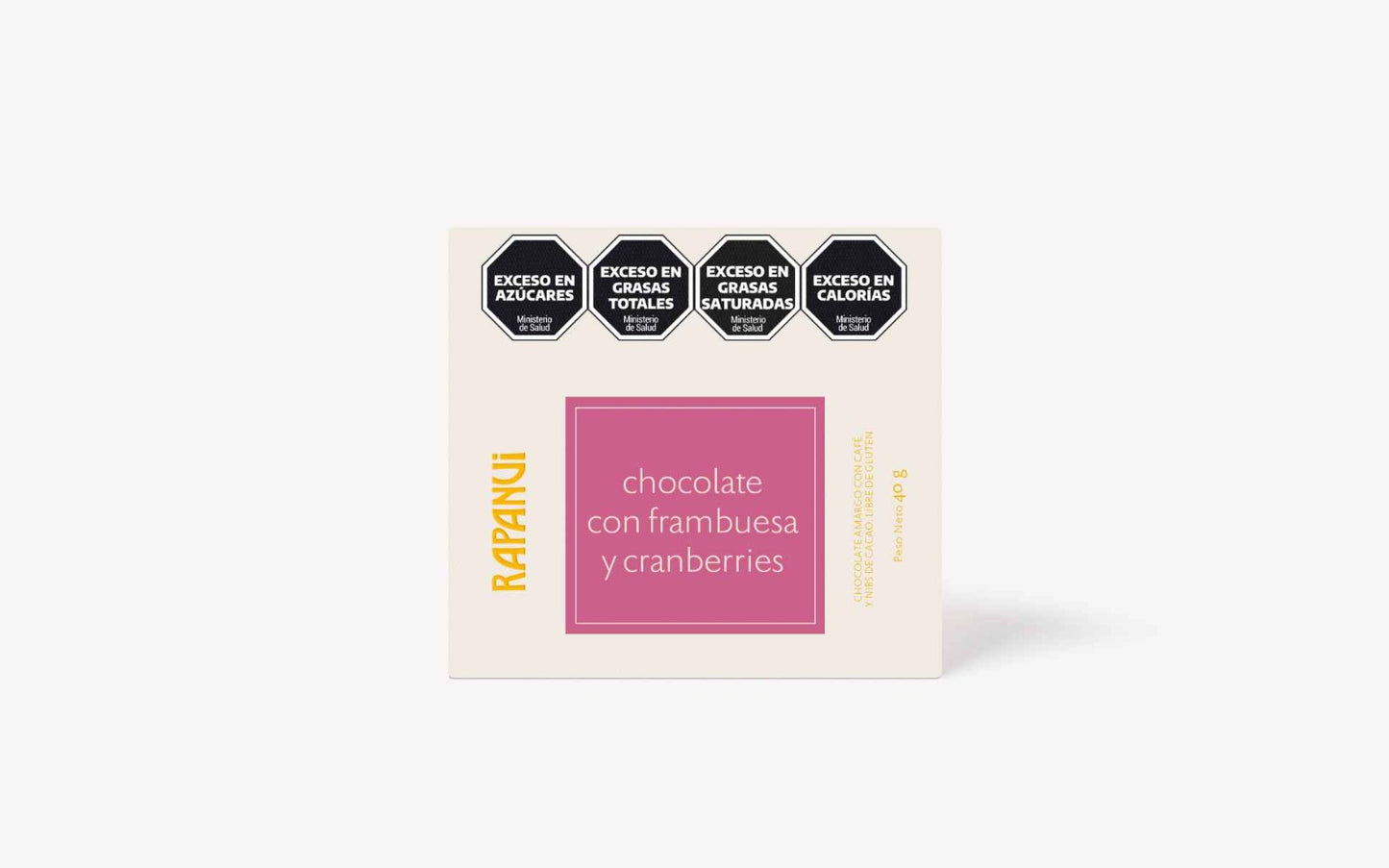 Rapanui Chocolate with Raspberry & Cranberries Bar (40g)