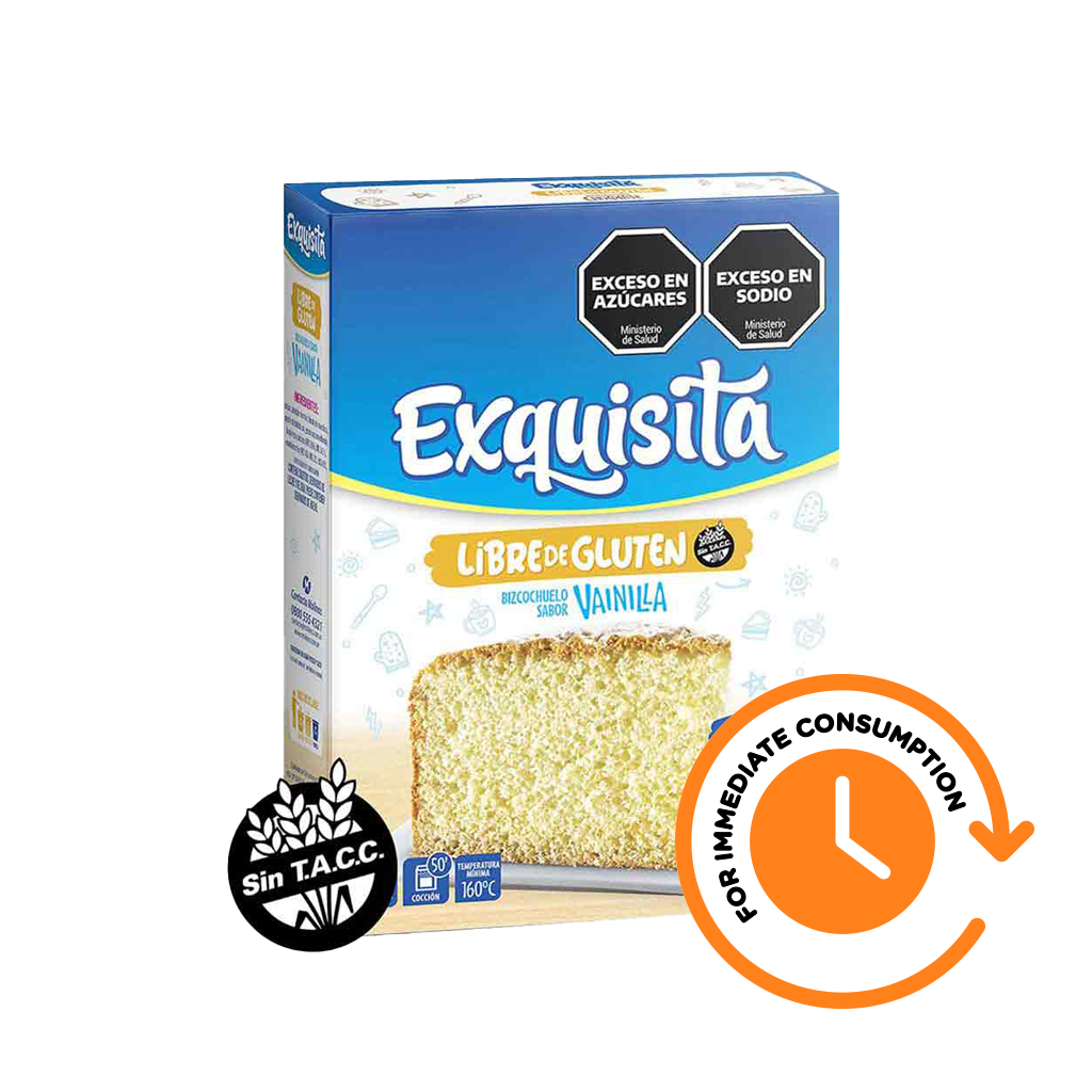 SALE Exquisita Cake Soft & Smooth Vanilla Bizcochuelo Ready to Bake - Gluten Free, 450 g / 15.9 oz box