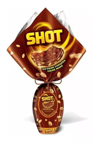 Shot Easter Egg 156g - Rich chocolate Easter egg with a Shot surprise inside.