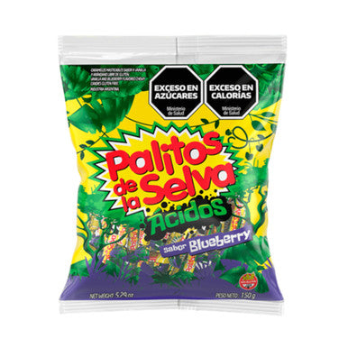 Palitos de la Selva Soft and Sour Candy Blueberry Flavor 150g