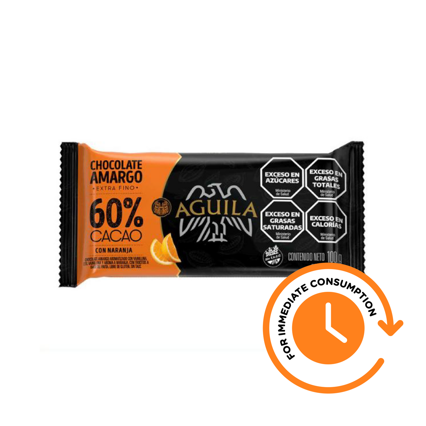 SALE Águila Chocolate 60% Cocoa with Orange 100 g / 3.5 oz