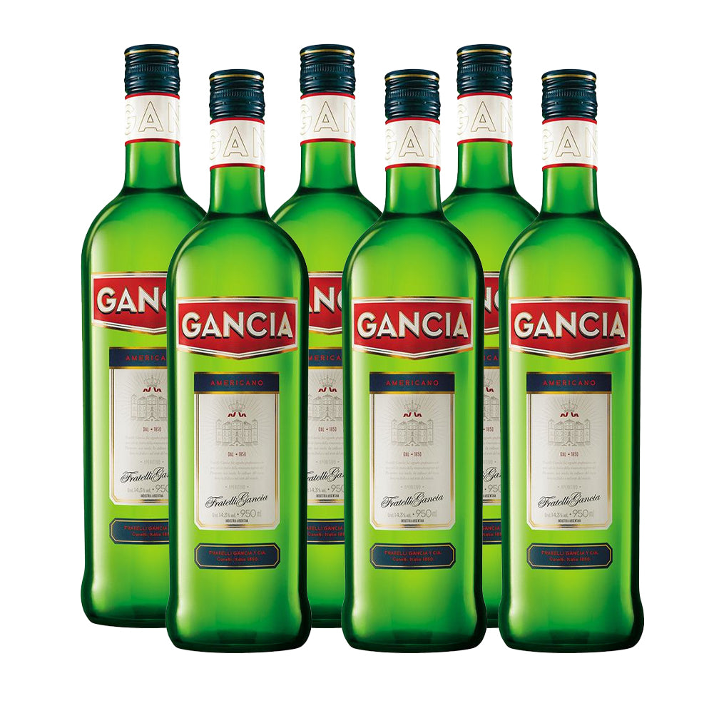 Gancia Americano 950 ml / 32.12 fl oz (box of 6 bottles).