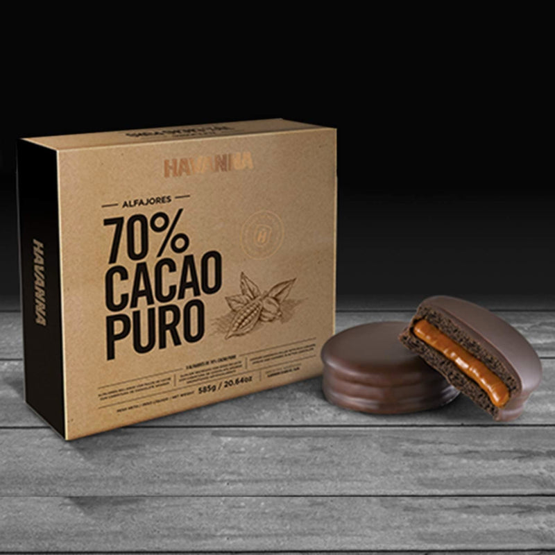 Alfajores "Havanna" Dark Chocolate Cacao Puro 70% 9u 585g / 1.3lb.