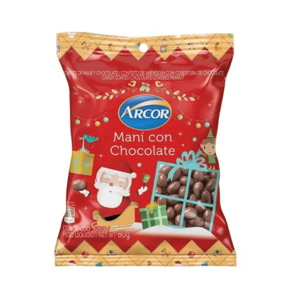 Arcor Maní con Chocolate Milk Chocolate Coated Peanuts, 80 g / 2.8 oz