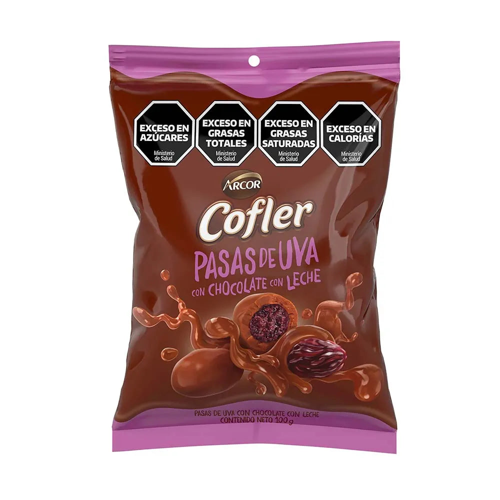 Cofler Milk Chocolate-Covered Raisins – Irresistible Sweetness Pasas de Uva con Chocolate con Leche, 100 g / 3.53 oz