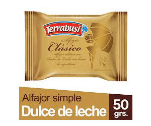 Alfajores "Terrabusi" Classic Milk Chocolate Filled with Dulce de Leche 1u 38g / 0.08lb.