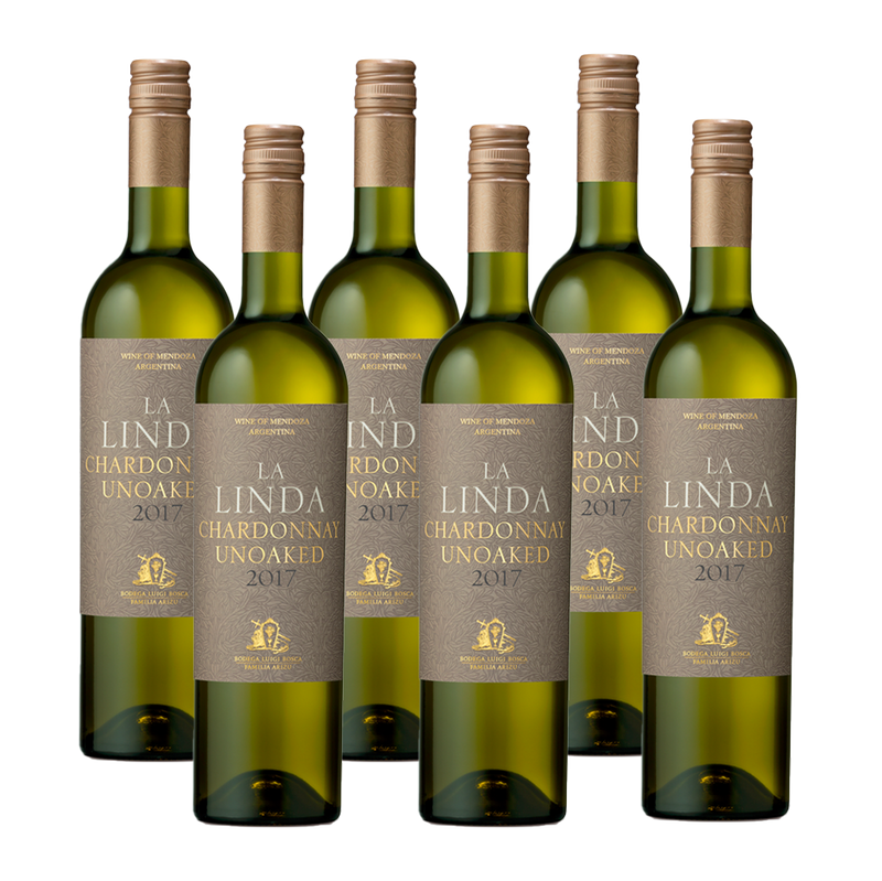 La Linda Chardonnay Unoaked 750 ml (box of 6 Bottles).